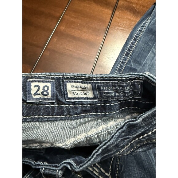 MISS ME Jeans Sunny Boot 28x33 Cow Print Distressed Denim Med Wash Flare Y2K - Picture 5 of 16